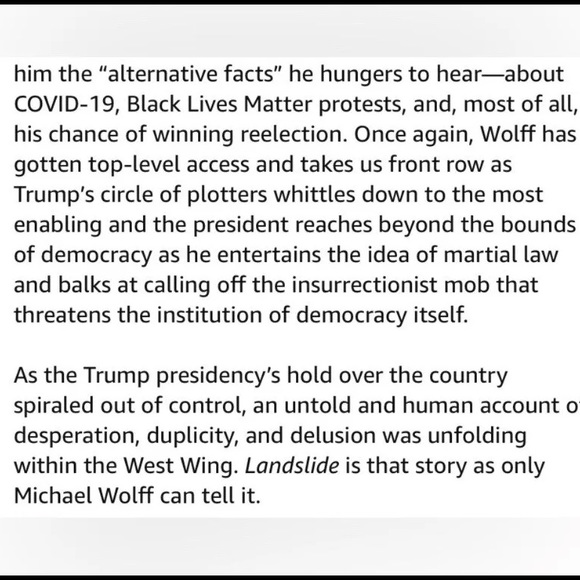 Landslide : “The Final Days of the Trump Presidency” by Michael Wolff (2021) - Picture 4 of 6